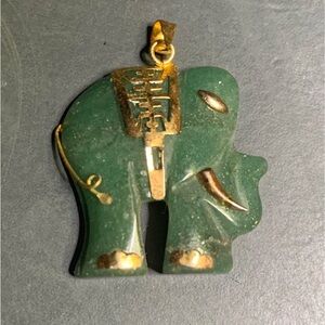 VTG Crystal Trunk Up Elephant Pendant - 2 Colors